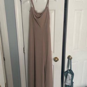 BIRDY GREY ASH taupe bridesmaid dress, small, unaltered, pins and tags included